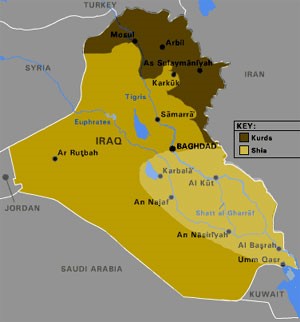 Kurdistan-Iraq map